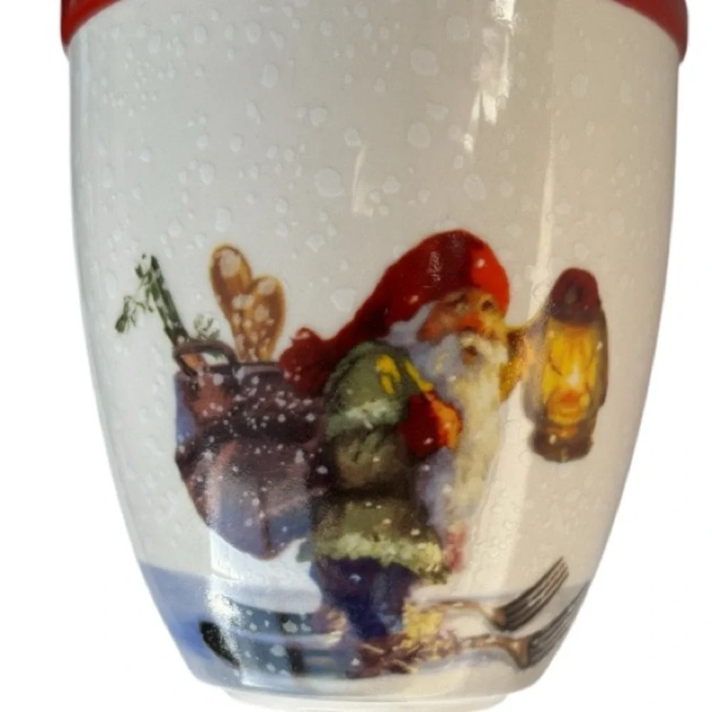 Williams-Sonoma Nortic Elf Mug set making a snowman pattern set of 4